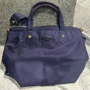 MZ Wallace Midnight Blue Tote with Gold Accents
